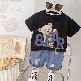 تیشرت و شلوارک وارداتی  طرح Bear مناسب ۱ تا ۵ سال