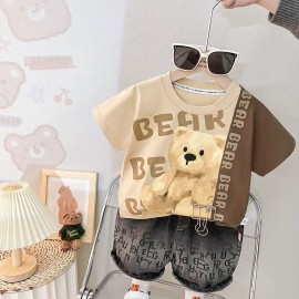 ست تیشرت شلوارک‌وارداتی تدی Bear مناسب ۱ تا ۵ سال