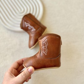بوت نوزادی چرم واردتی (بغل چسب دار) اورجینال مناسب 0 تا 18 ماه